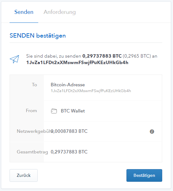 Bitcoin senden