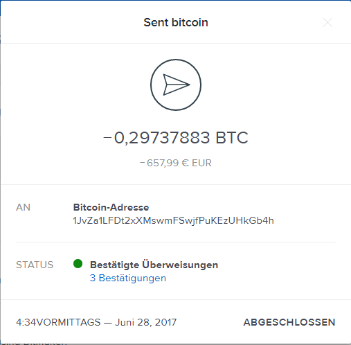 Bitcoin senden